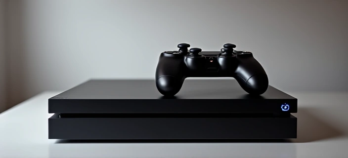 Manette de jeu sans fil posée sur une console de nouvelle génération