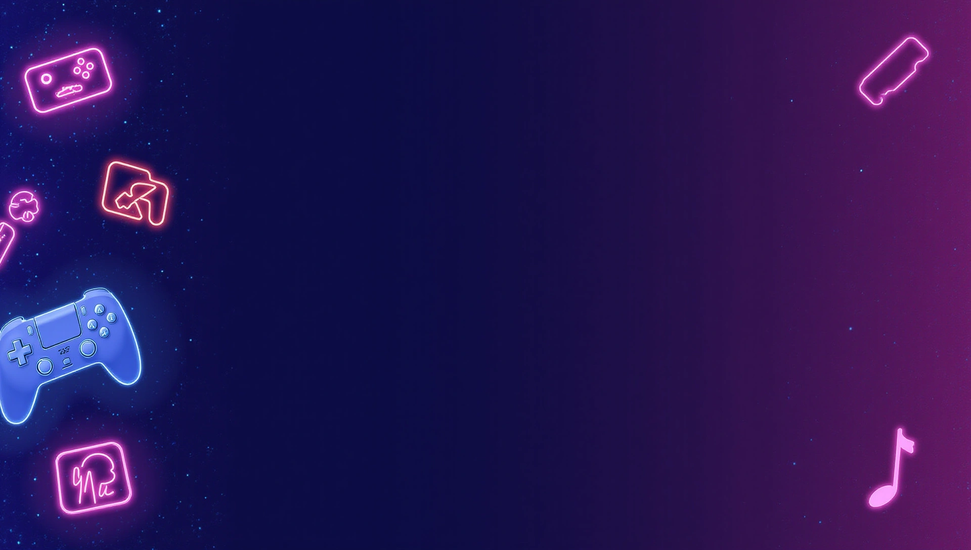 Image de fond abstraite avec des éléments de console de jeu et des lumières néon